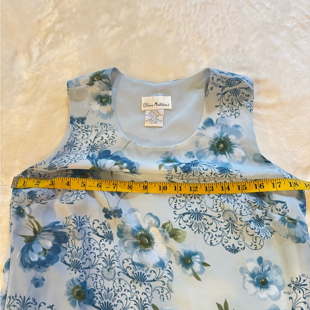 Vintage Olivia Matthew’s Blue Floral Dress - Picture 4 of 6